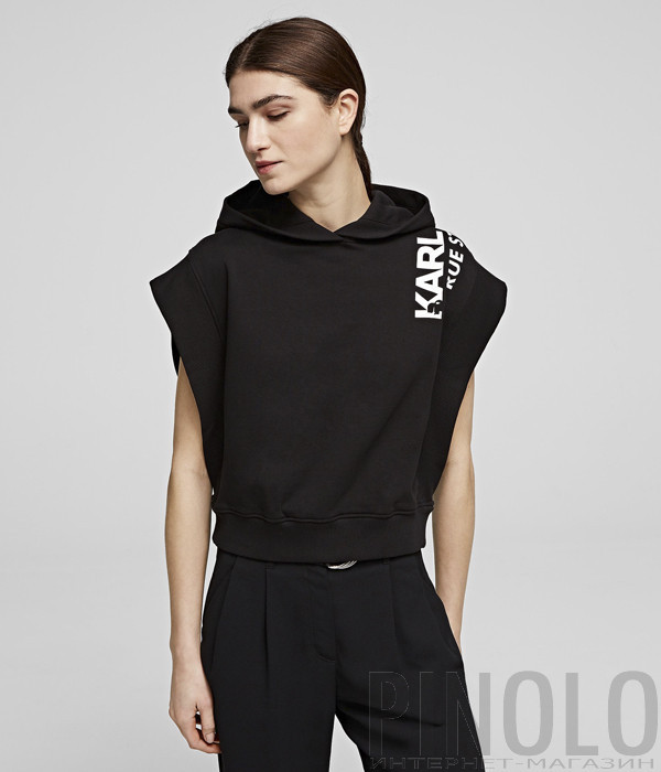 Жилет Karl Lagerfeld 201W1851 с капюшоном черный