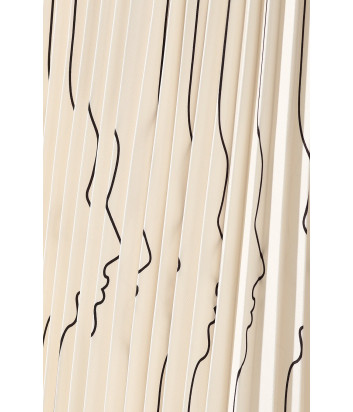 Плиссированная юбка VIVETTA C1115316 кремовая с принтом