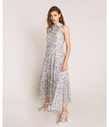 Длинное платье TWIN-SET 201TT2533 белое с принтом