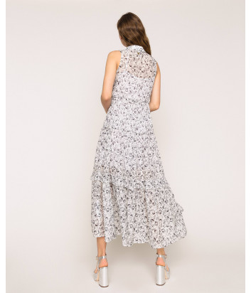 Длинное платье TWIN-SET 201TT2533 белое с принтом