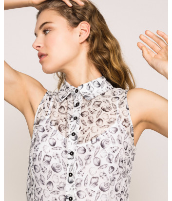 Длинное платье TWIN-SET 201TT2533 белое с принтом