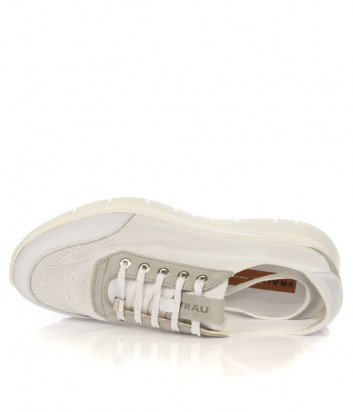Кожаные кроссовки FRAU 4352 с сетчатыми вставками белые