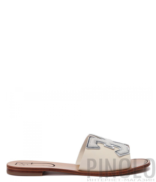 Кожаные шлепанцы FABI 6647 белые