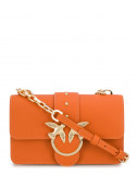 Кожаная сумка PINKO Love Simply 1P21M0 оранжевая с золотистой фурнитурой