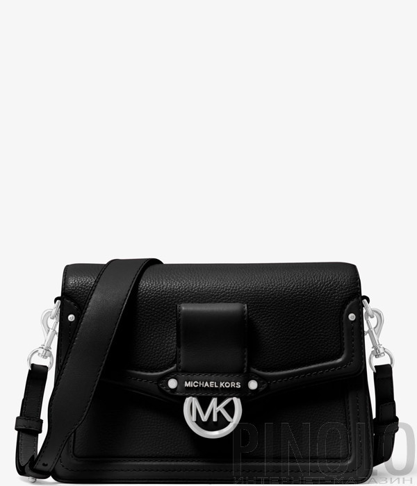 Кожаная сумка MICHAEL KORS Jessie 30F9SI6L2L черная с серебристой фурнитурой