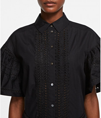 Рубашка KARL LAGERFELD 205W1609 с короткими рукавами черная