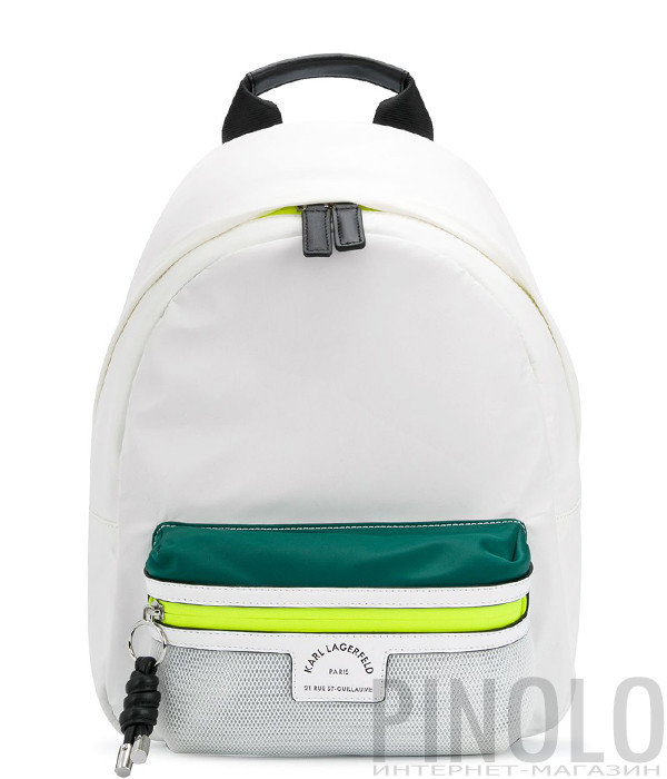 Нейлоновый рюкзак KARL LAGERFELD 205W3040 белый с яркими вставками