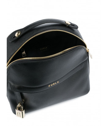 Кожаный рюкзак FURLA PIPER 1057346 с внешним карманом черный