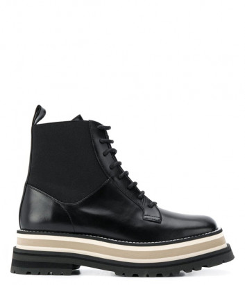 Кожаные ботинки PALOMA BARCELO Ayacu на шнуровке и платформе черные