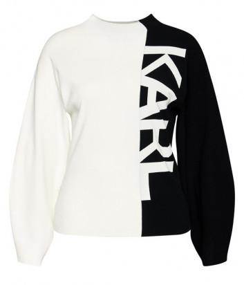 Комбинированный свитер KARL LAGERFELD 205W2003 черно-белый
