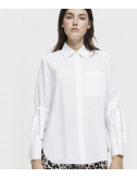 Белая рубашка LUISA CERANO 218167 с завязками на рукавах