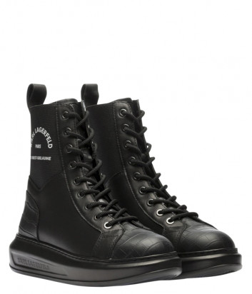 Кожаные ботинки KARL LAGERFELD KL62588 черные