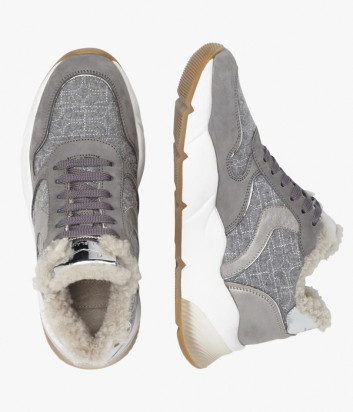 Кожаные кроссовки VOILE BLANCHE Sheel Fur 2015477 на меху серые