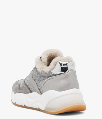 Кожаные кроссовки VOILE BLANCHE Sheel Fur 2015477 на меху серые