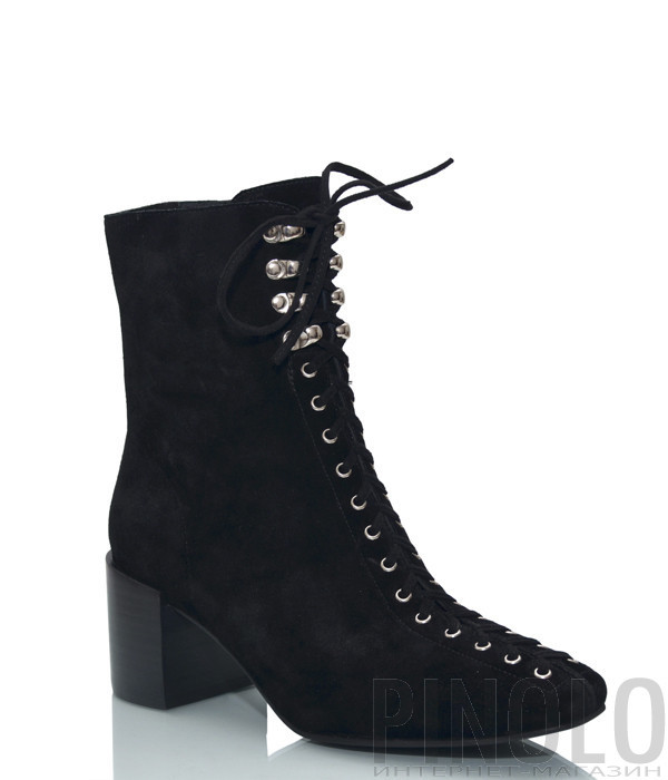Ботильоны JEFFREY CAMPBELL JC 721-1 со шнурками черные