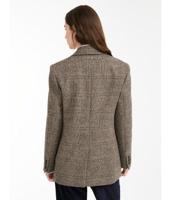 Шерстяной пиджак WEEKEND Max Mara BIAVO WE50460203 коричневый в клетку