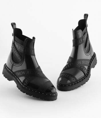 Резиновые ботинки-челси LEMON JELLY FRANKIE 01 черные с надписями