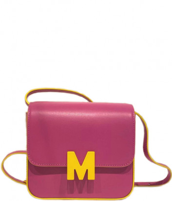 Кожаная сумка через плечо MSGM 2941MDZ706132 с логотипом розовая