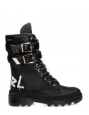 Грубые кожаные ботинки KARL LAGERFELD KL45285 с надписями черные