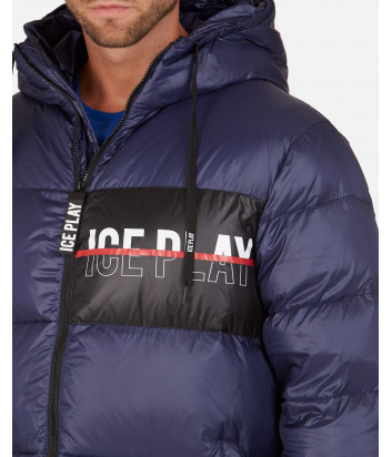 Мужской пуховик ICE PLAY J082 6415 синий с логотипом