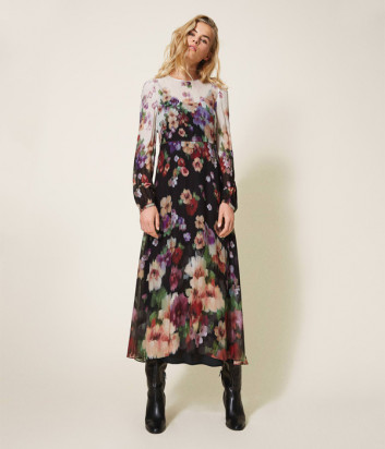 Длинное платье TWIN-SET 202TT2380 с цветочным принтом