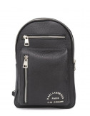 Маленький кожаный рюкзак KARL LAGERFELD 815904 502451 с внешними карманами черный