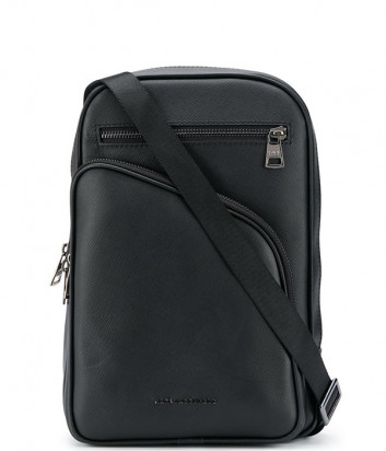 Компактный кожаный рюкзак KARL LAGERFELD 815922 502452 с внешними карманами черный
