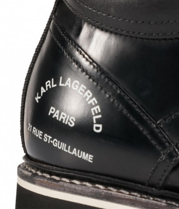 Кожаные ботинки KARL LAGERFELD KL11045 черные с логотипом