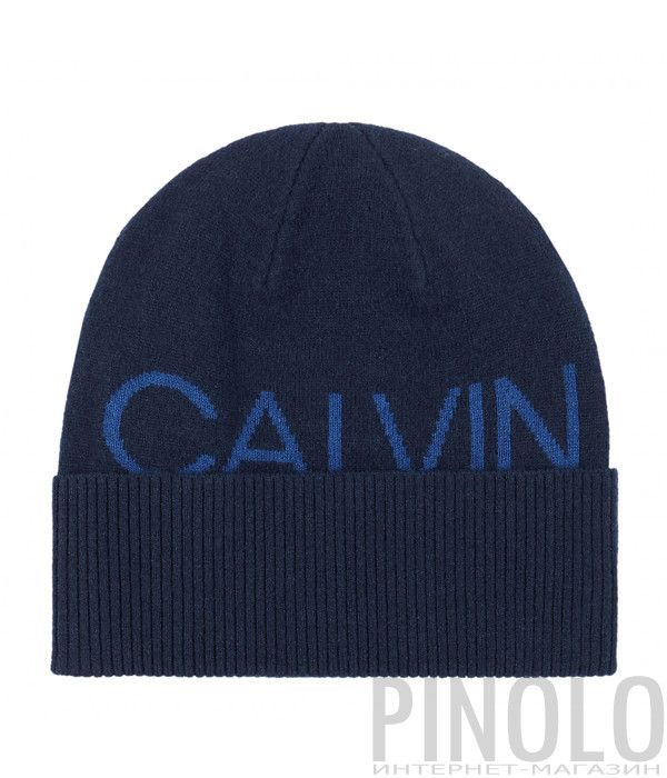 Шапка CALVIN KLEIN Jeans K50K506226 синяя с логотипом