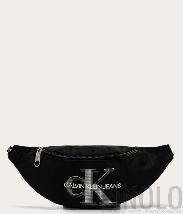 Сумка-бананка CALVIN KLEIN Jeans K50K506130 черная с логотипом