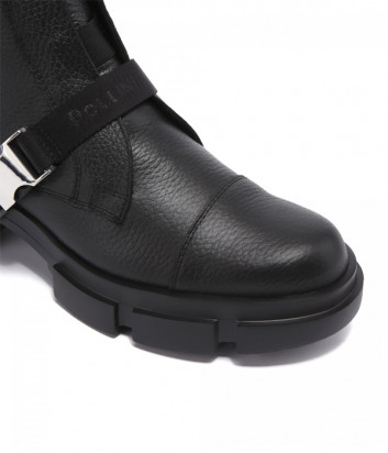 Кожаные ботинки POLLINI SA24114G0B черные