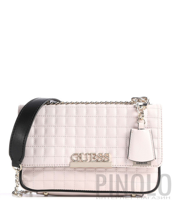 Сумка на цепочке GUESS Matrix HWVG7740210 стеганная кремовая
