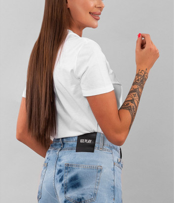 Мам джинсы ICE PLAY 2MM26009 синие с принтом