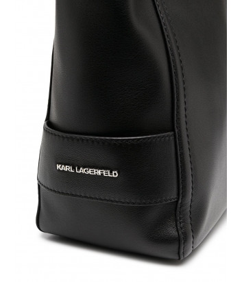 Кожаная сумка KARL LAGERFELD Ikonik 210W3076 со значком черная