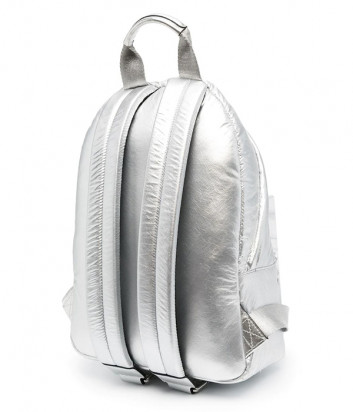 Серебристый рюкзак KARL LAGERFELD Ikonik 210W3008 из глянцевого нейлона