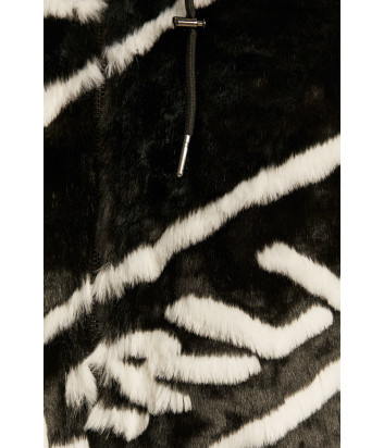 Двухсторонняя куртка-бомбер KARL LAGERFELD 206W1515 из экомеха черно-белая