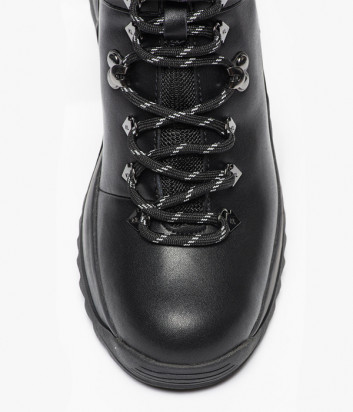 Кожаные ботинки KARL LAGERFELD KL61531 черные с надписями