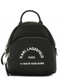 Маленький кожаный рюкзак KARL LAGERFELD 205W3083 черный с логотипом