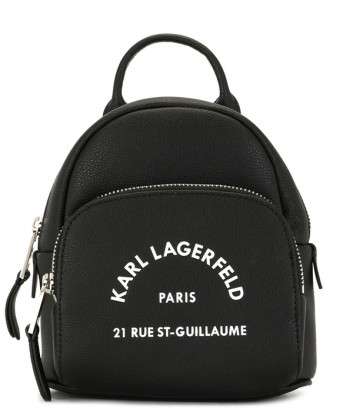 Маленький кожаный рюкзак KARL LAGERFELD 205W3083 черный с логотипом