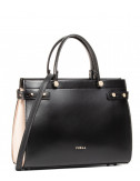 Кожаная сумка FURLA Lady M BAWC01L черная с пудровыми вставками по бокам