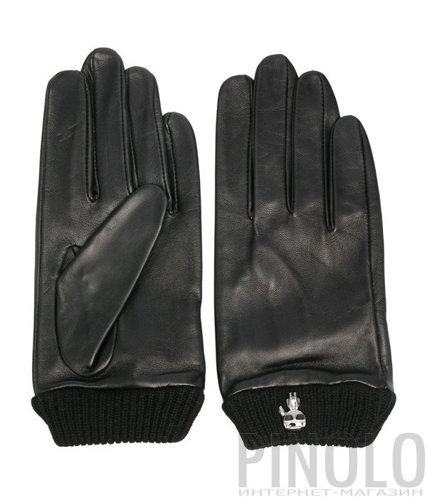 Кожаные перчатки KARL LAGERFELD Ikonik 210W3609 черные