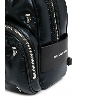 Черный рюкзак KARL LAGERFELD Ikonik 210W3098 из стёганого металлизированного нейлона