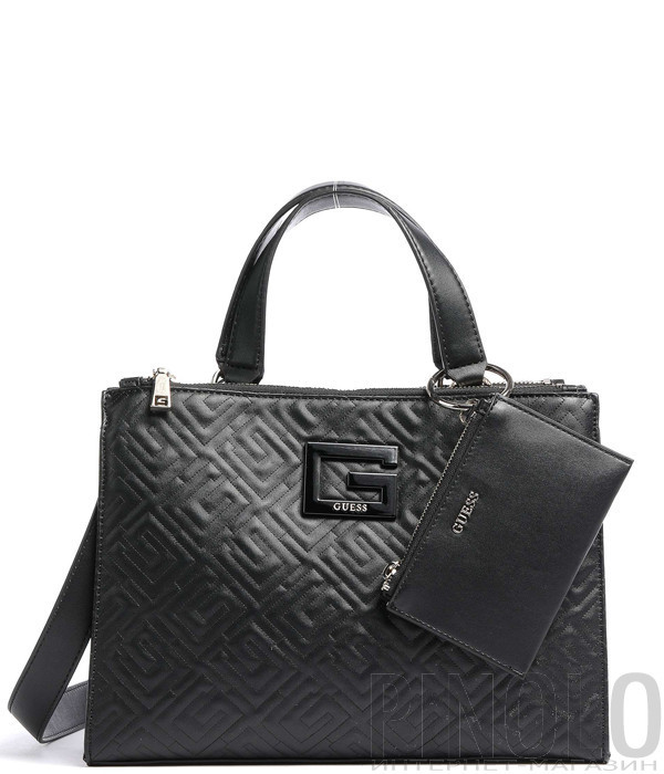 Сумка GUESS Janay Status HWQG7738060 черная с тиснением