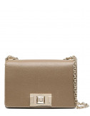 Кожаная сумочка на цепочке FURLA Mimi Mini BVA6NMB с откидным клапаном коричневая