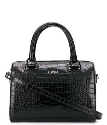 Женская сумка LIU JO AA0024E0084 с тиснением под крокодила черная
