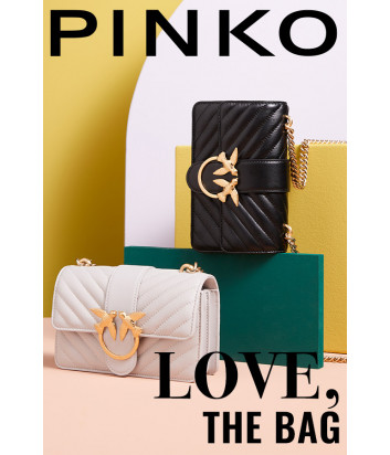 Сумка на цепочке PINKO Love Bag 1P21TLY в стеганной коже кремовая