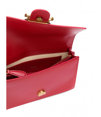 Кожаная сумка PINKO Classic Love Bag Icon 1P21SD с декором красная