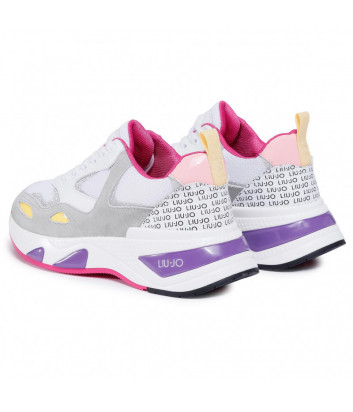 Кожаные кроссовки LIU JO Hoa 01 BF0017PX097 комбинированные серо-белые