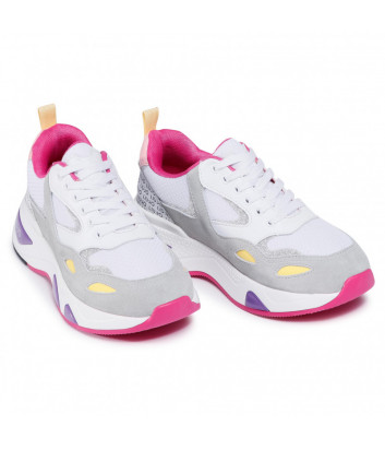 Кожаные кроссовки LIU JO Hoa 01 BF0017PX097 комбинированные серо-белые