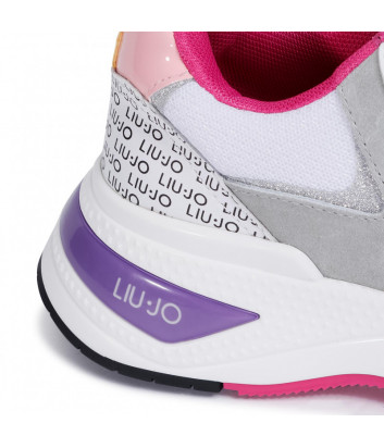 Кожаные кроссовки LIU JO Hoa 01 BF0017PX097 комбинированные серо-белые